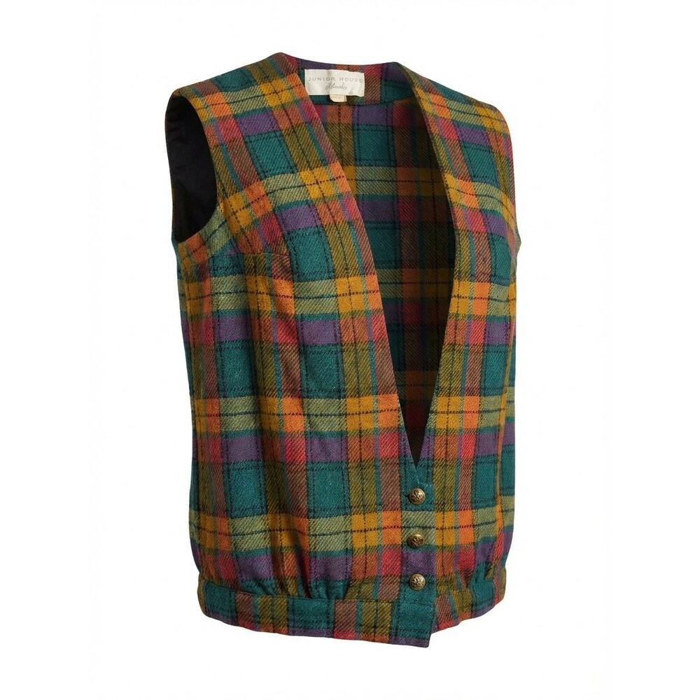 Vintage Junior House Milwaukee Wool Vest Plaid Juniors